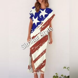 Patriotic Star and Stripe Maxi Dress